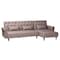 Baxton Studio Chesterfield Retro-Modern Clay Fabric Upholstered Convertible Sofa Bed 245-13750-ZORO - alternate 1